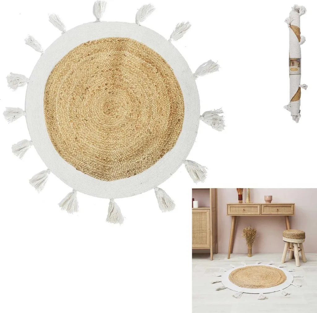 Tapis Jute Robuste 80 cm : Protégez votre Sol avec Style Boho