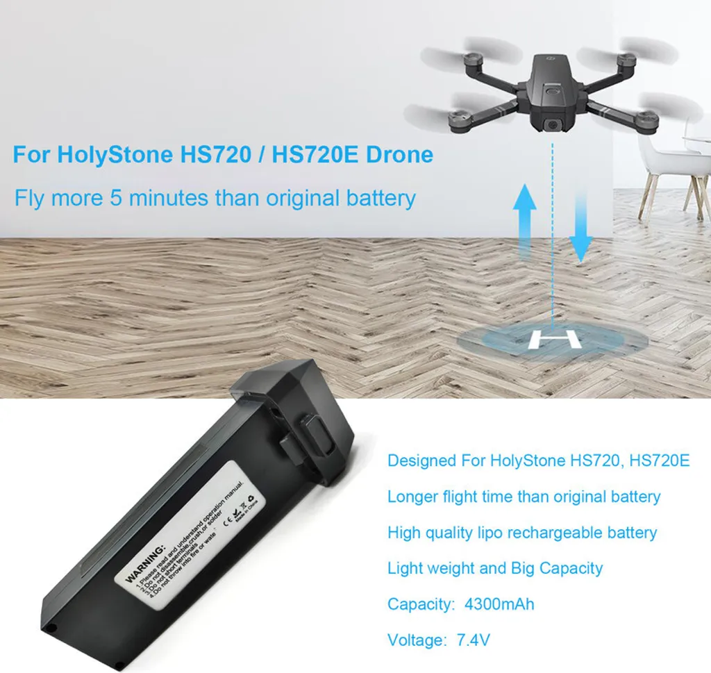 Batterie 7,4V HS720 : Solution pour augmenter votre temps de vol Drone