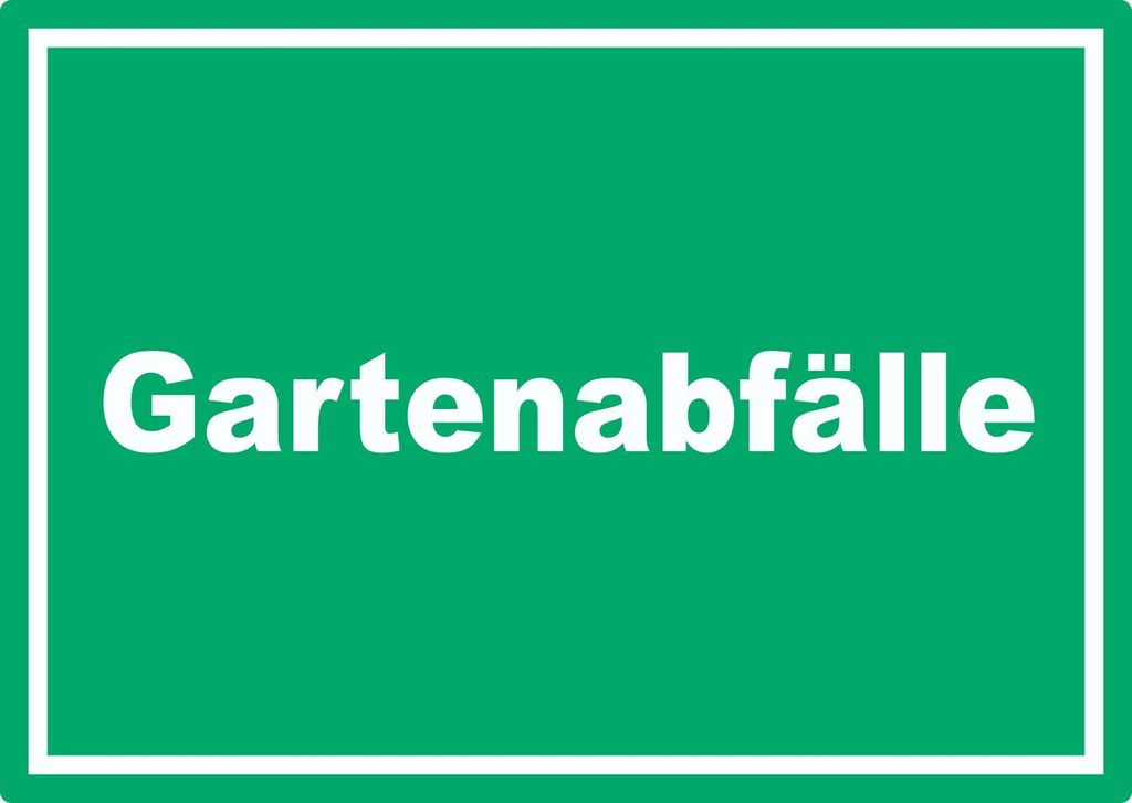 Gartenabfälle Mülltrennung Aufkleber mit Text A2 (420x594mm)