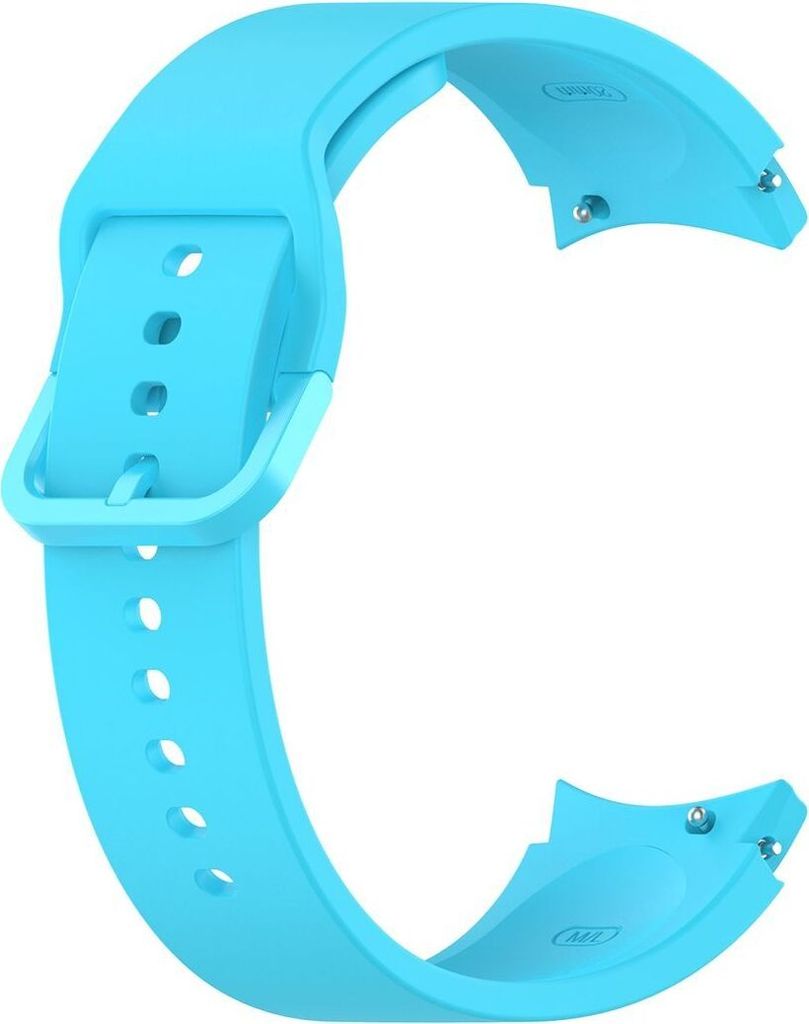 Sportliches Ersatzarmband für Samsung Galaxy Watch 4 & 5 - 20mm Flauschband Uhrenarmband Silikon, Farbe:Himmelblau, Länge:Small