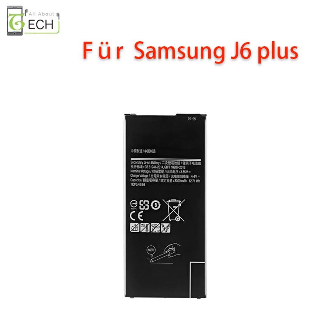 Ersatz Akku für Samsung Galaxy J6 Plus EB-BG610ABE 3300mAh Produktbild 