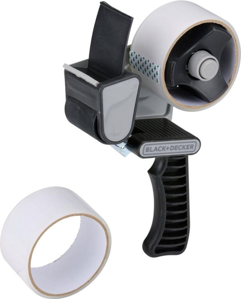 BLACK+DECKER Paketklebeband Transparent mit 2 Klebeband à 15 m - Kleberoller - Paketbänder - Paketbandabroller