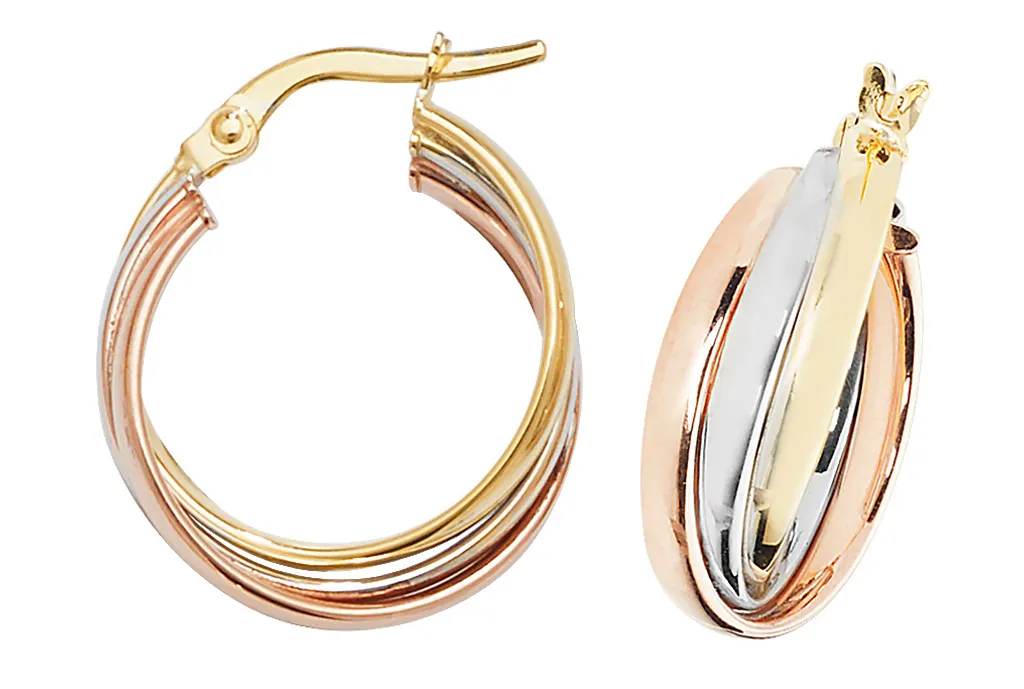 Boucles d'Oreilles Or 375/1000 Anti-Allergie - Confort 21mm*7mm