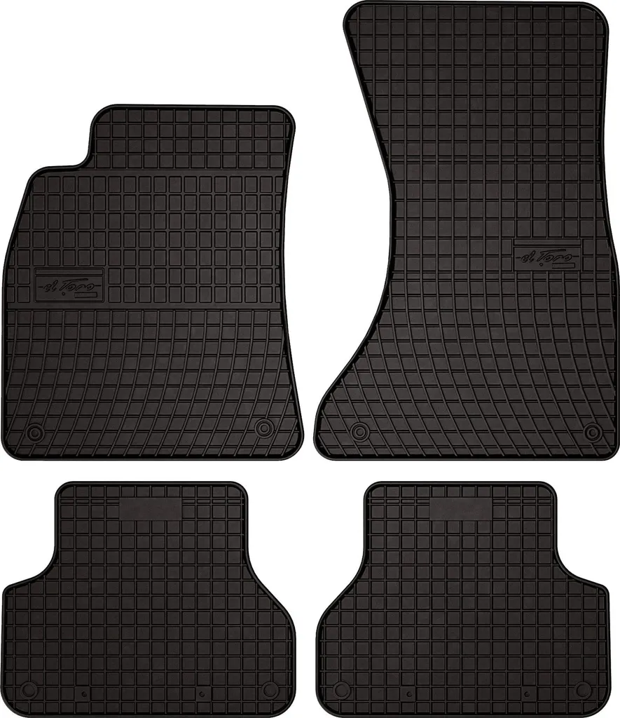 Tappetini auto in gomma adatto per Audi A5 Sportback F5 (2016-, liftback) neri, set 4 pz, con fissaggi