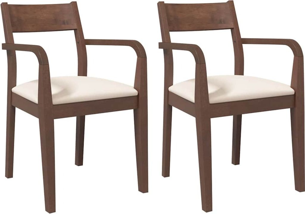 "2026 MODERNE"Esszimmerstühle mit Kissen 2er Sets, Küchenstühle - multifunktional& Moderne - Braun Massivholz Gummibaum - Wohnzimmerstuhl CC5719045