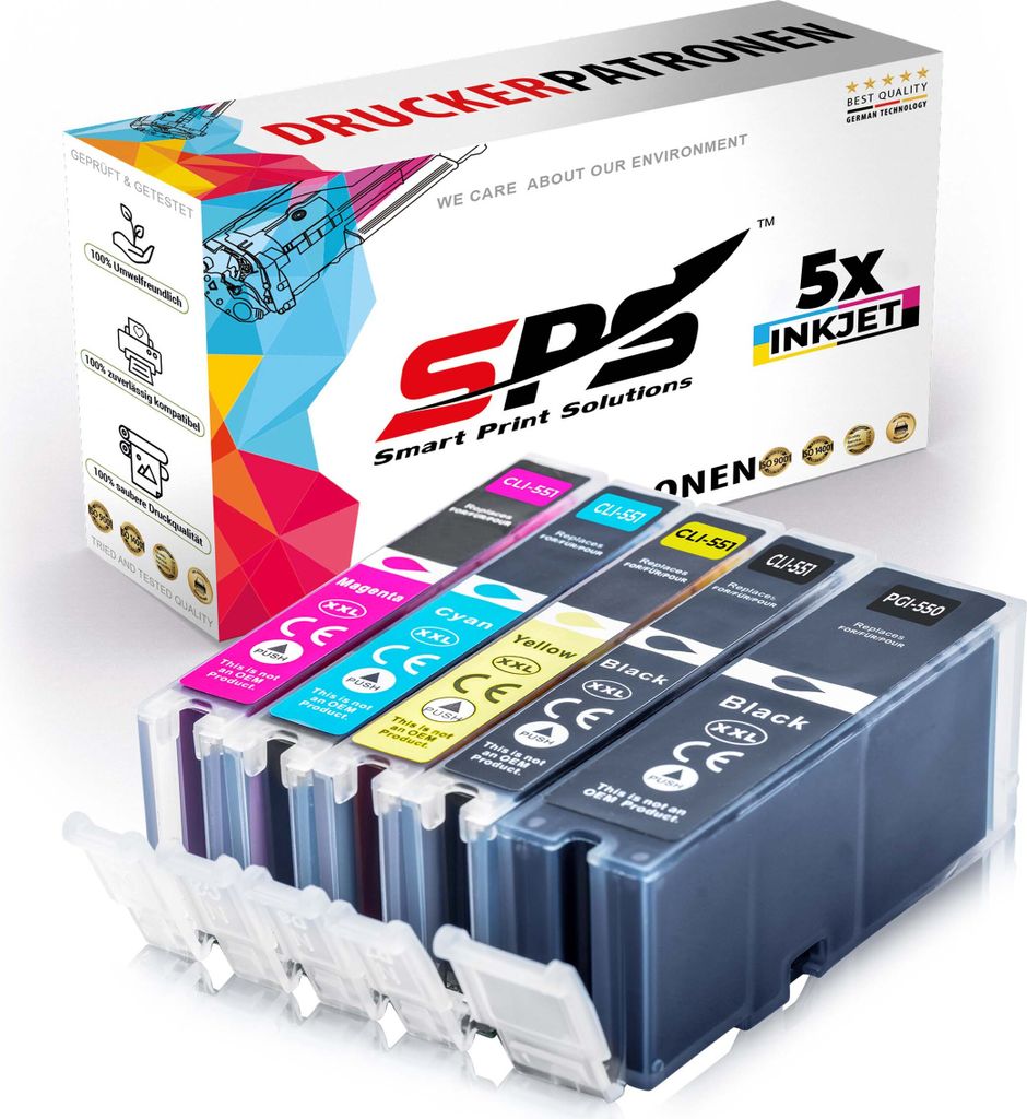 5x Tinten Canon PGI-550 CLI-551 XL Multipack kompatibel für Canon Pixma MG6350S