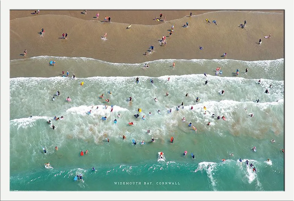 Cadre Photo avec Poster Paysage Widemouth Bay Cornwall Décoration Murale