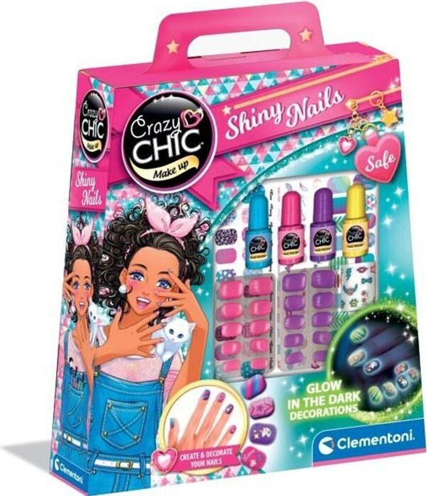 Maniküre Set für Kinder, Leuchtend, mit Nagellack, Falschen Nägeln und Aufklebern, Ab 7 Jahren