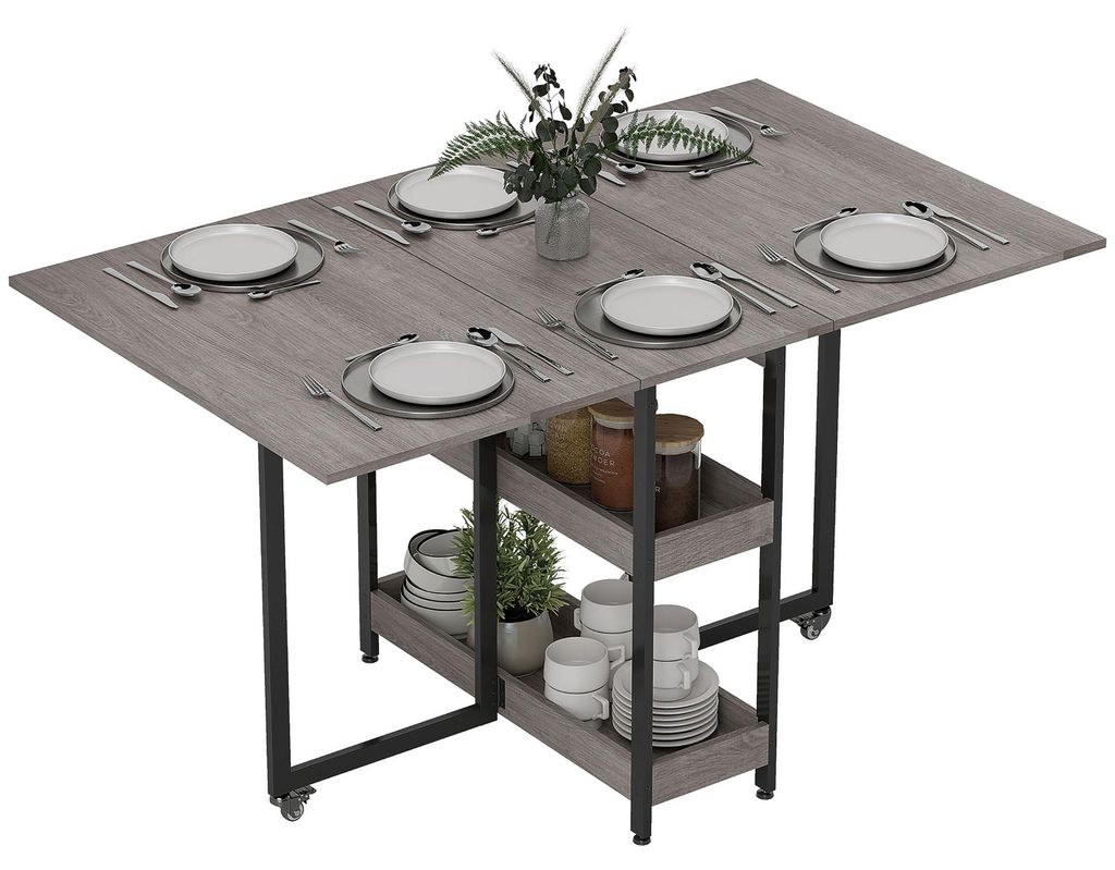 HOMCOM Eettafel, inklapbaar, keukentafel voor 4 personen, Productafbeelding 