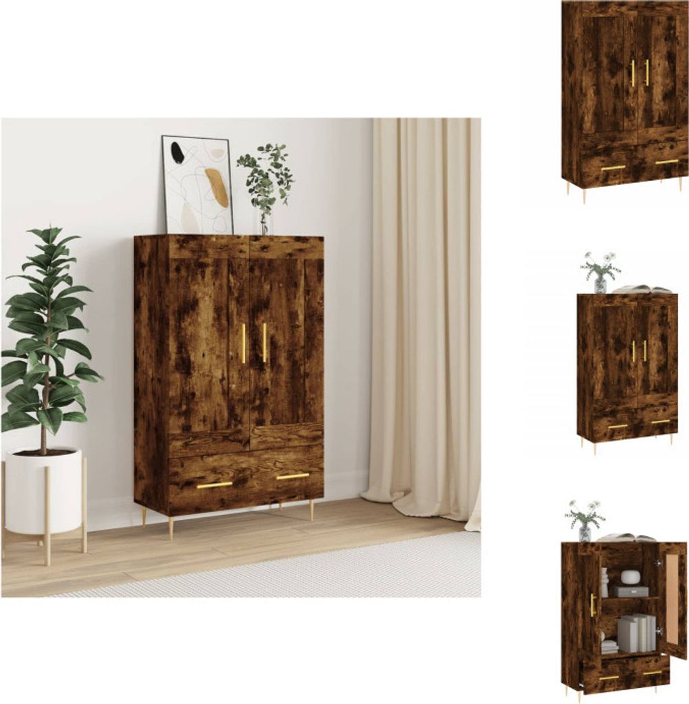 vidaXL Highboard Räuchereiche 69,5x31x115 cm Holzwerkstoff - Sideboards