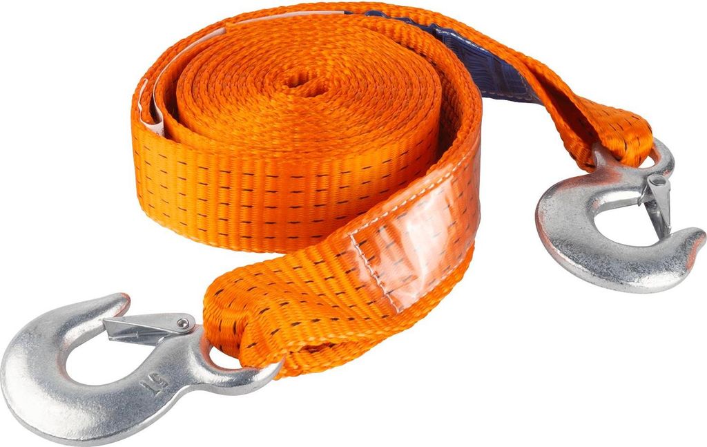 Hermon Schleppseil Mit Haken, 4,5 M/50 Mm/5 T, Orange
