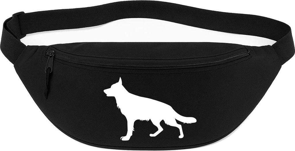 Huuraa Bauchtasche Deutscher Schäferhund Silhouette 2,5 Liter Black Polyester Crossbody Bag Geschenkidee