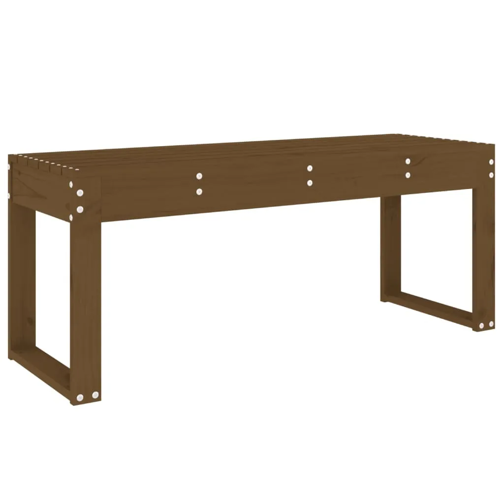 Panca da Giardino in Legno Massello Marrone Miele 110x38x45 cm - Pino