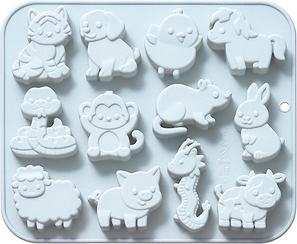 Silikon-Eisform mit 12 Sternzeichen, ideal für Schokoladendesserts und als Eismaschine. Flexible Eisform mit 12 Mulden für Halloween-Partygetränke.