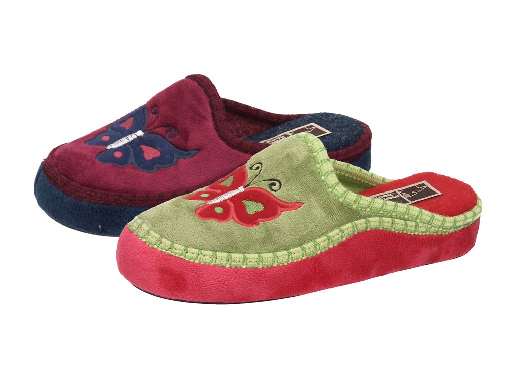 Manitu 330165 Schuhe Damen Hausschuhe Pantoffeln , Größe:38 EU, Farbe:Rot