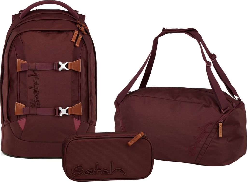 Satch Schulrucksack-Set PACK Nordic Ruby 3-teilig, ab 5. Klasse