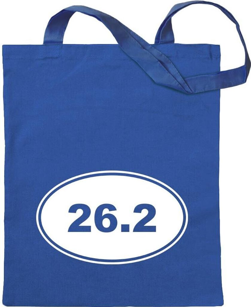 Kiwistar - Baumwolltasche - royalblau - 26.2 Run - Tragetasche Stoffbeutel Umhängetasche Langer Henkel