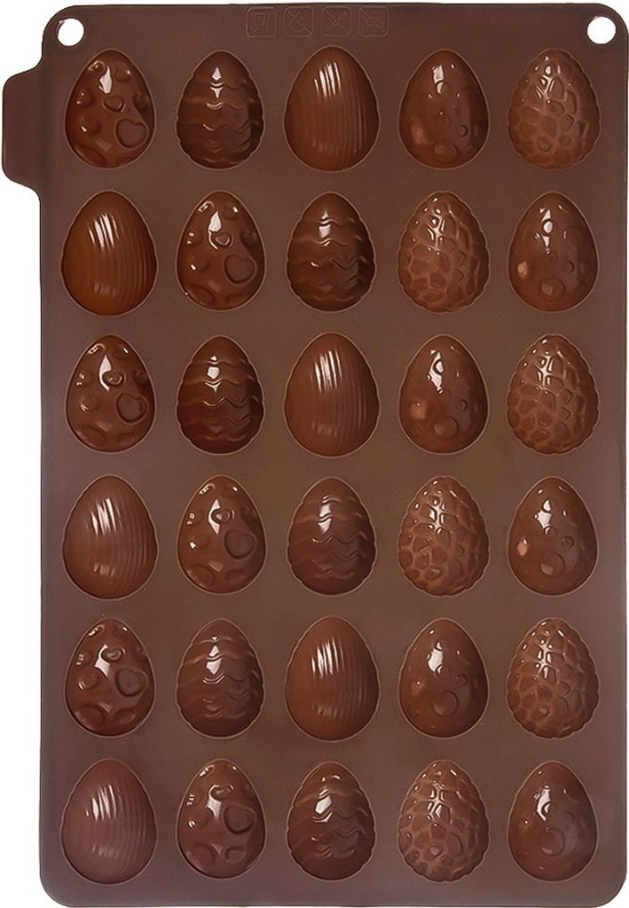 Backform für Kekse, Pralinen, Silikon, Braun, Eier, Produktbild 