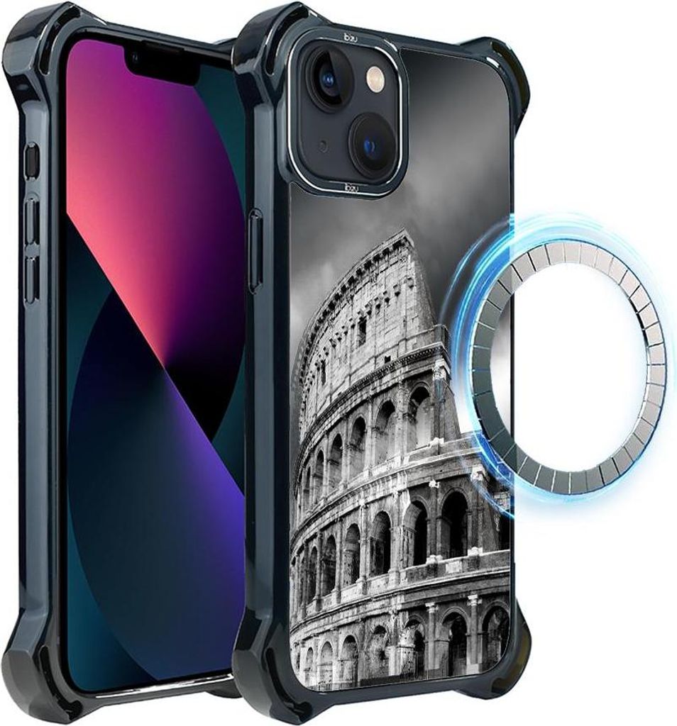 Schutzhülle für das iPhone 13, MagSafe-kompatibel, verstärkte Ecken, schwarz, Kolosseum
