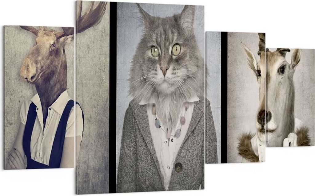 Bild auf Leinwand - Leinwandbild - Tier Abstraktion - 160x90cm - Wand Bild - Wanddeko - Wandbilder - Leinwanddruck - Bilder - Kunstdruck - Wanddeko...