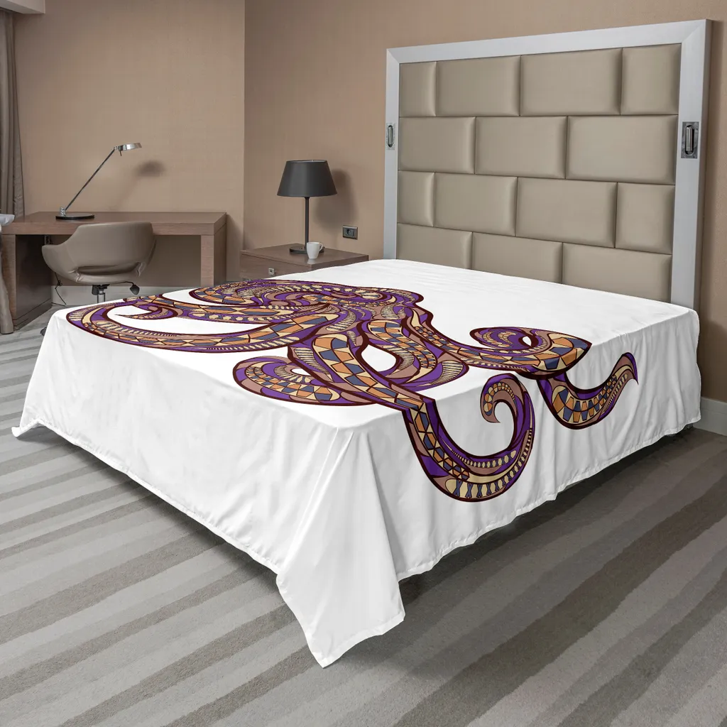 Lenzuolo Sopra ABAKUHAUS Polpo Viola Senape 260x228 - Arredo Etnico