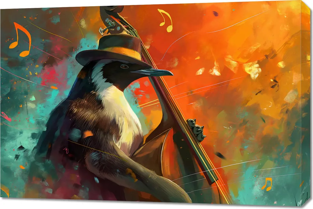 Image de Pingouin Mélodie 90 x 60 cm - Décorer une Chambre d'Enfant