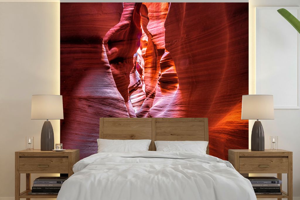 MuchoWow Fototapete für Wohnzimmer oder Schlafzimmer Wandtapete Vinyl Motivtapete Landschaft - Höhlen - Stein - Natur - 300x300 cm - Wanddekora...