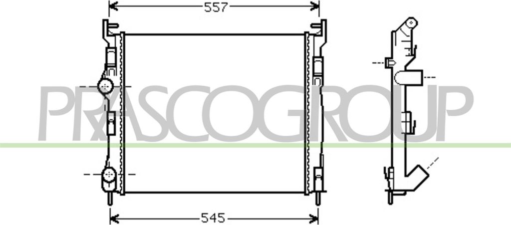 PRASCO RN322R010 Kühler Wasserkühler Motorkühler für RENAULT CLIO II (BB0/1/2, CB0/1/2) CLIO II Kasten (SB0/1/2) Thalia I (LB)