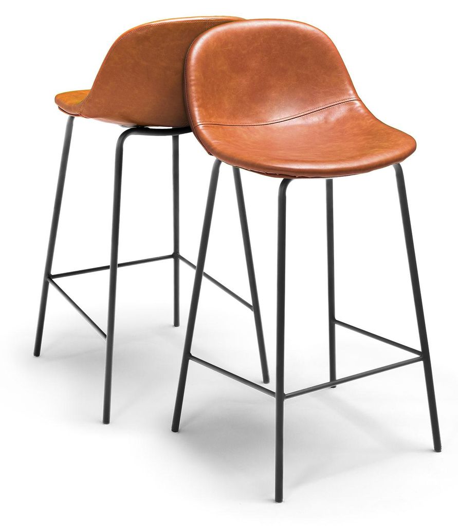 BRISTOL - Paar Design-Hocker aus Kunstleder