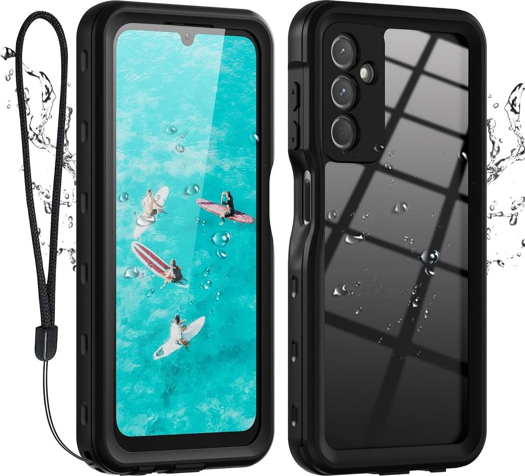 Wasserdicht Hülle für Samsung Galaxy A24 4G Staubdicht Schneefest IP68 Komplett Schutzhülle mit eingebautem Displayschutzfolie Schwarz