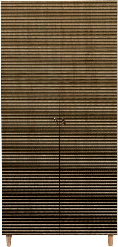 Dmora Kleiderschrank Atlas 90x192cm Braun, Garderobe, 3 Fächer