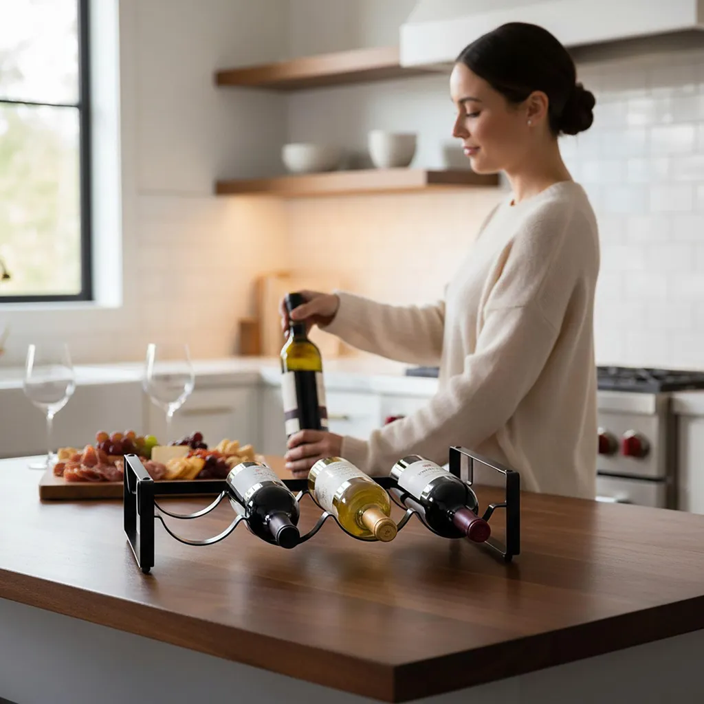 Rangement bouteilles empilable Relaxdays - Optimisation cave et cuisine - 3