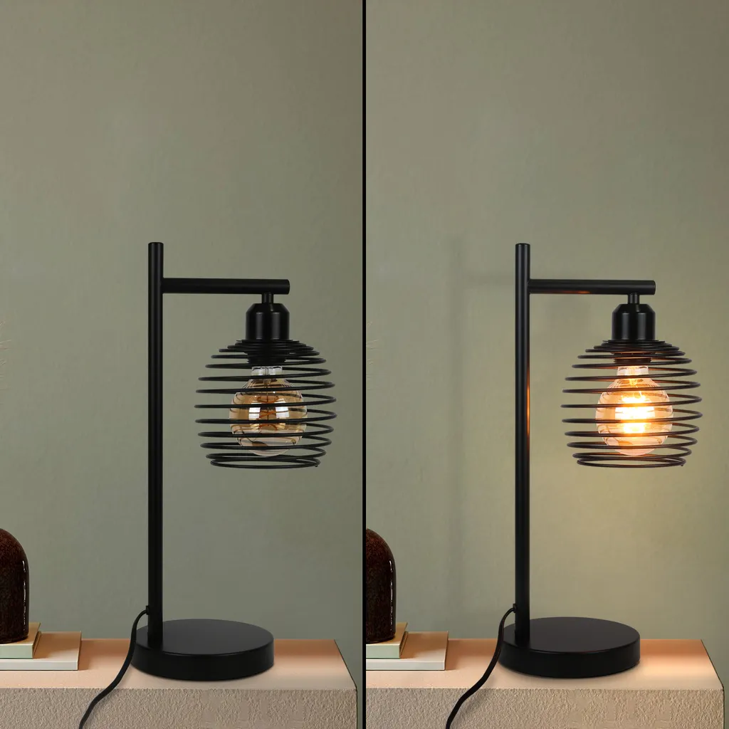 Éclairage d'Appoint Compact E27 Noir pour Petits Espaces et Tables de Nuit - 7