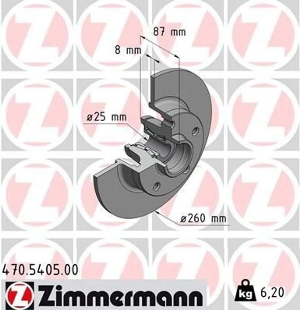 Disque de Frein Megane IV Zimmermann 470.5405.00 Sécurité Route