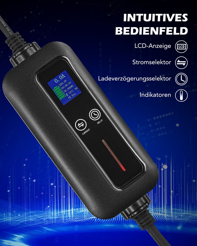 6/8/10/13/16 A Typ 2 Schnell EV Ladekabel 7 Meter Ladegerät Produktbild 7