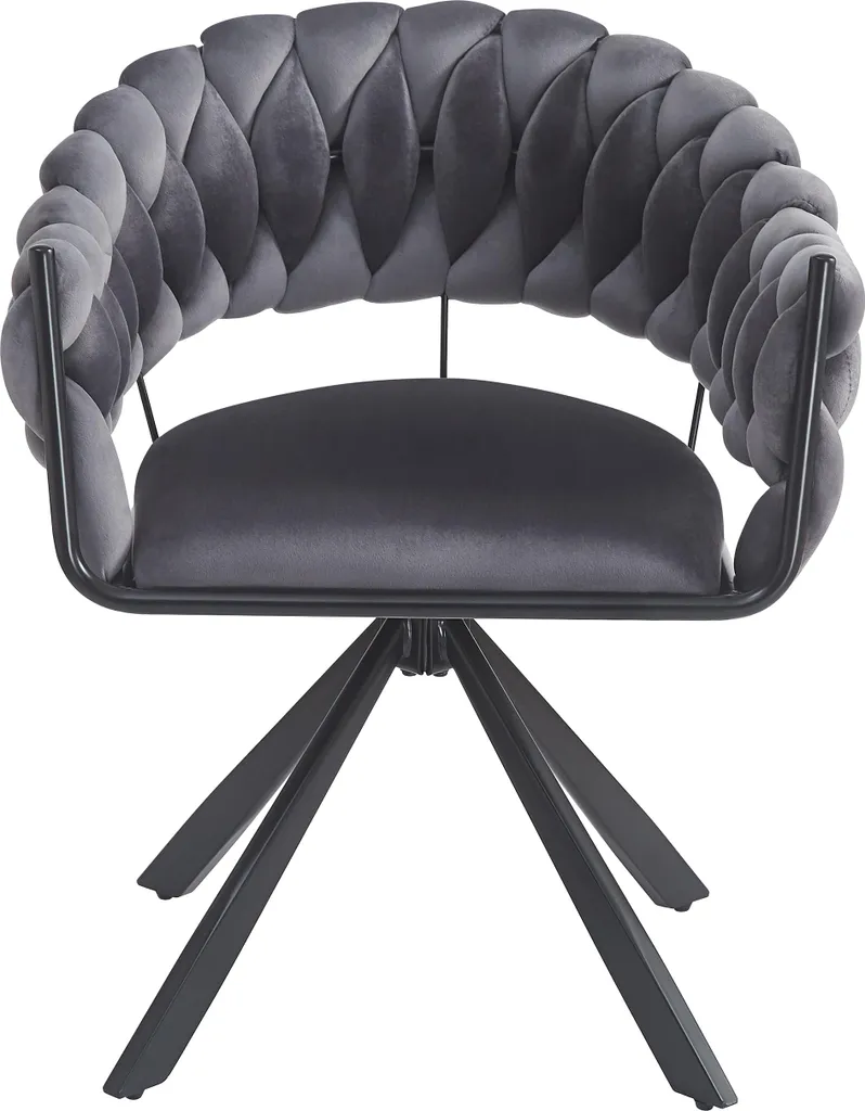 Chaise de luxe légère pour salon et coiffeuse en velours gris moderne - 14