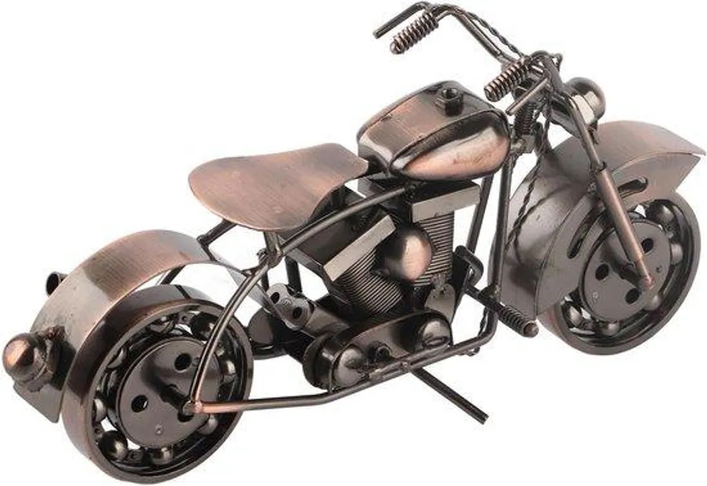 Idée cadeau homme : moto de collection noire en métal pour salon et bureau