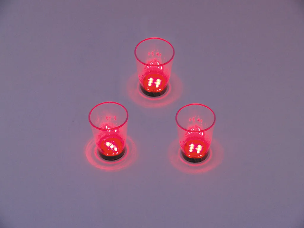 Europalms Bicchiere LED 2cl con Dadi Rosso 3x - Set Festa Originale