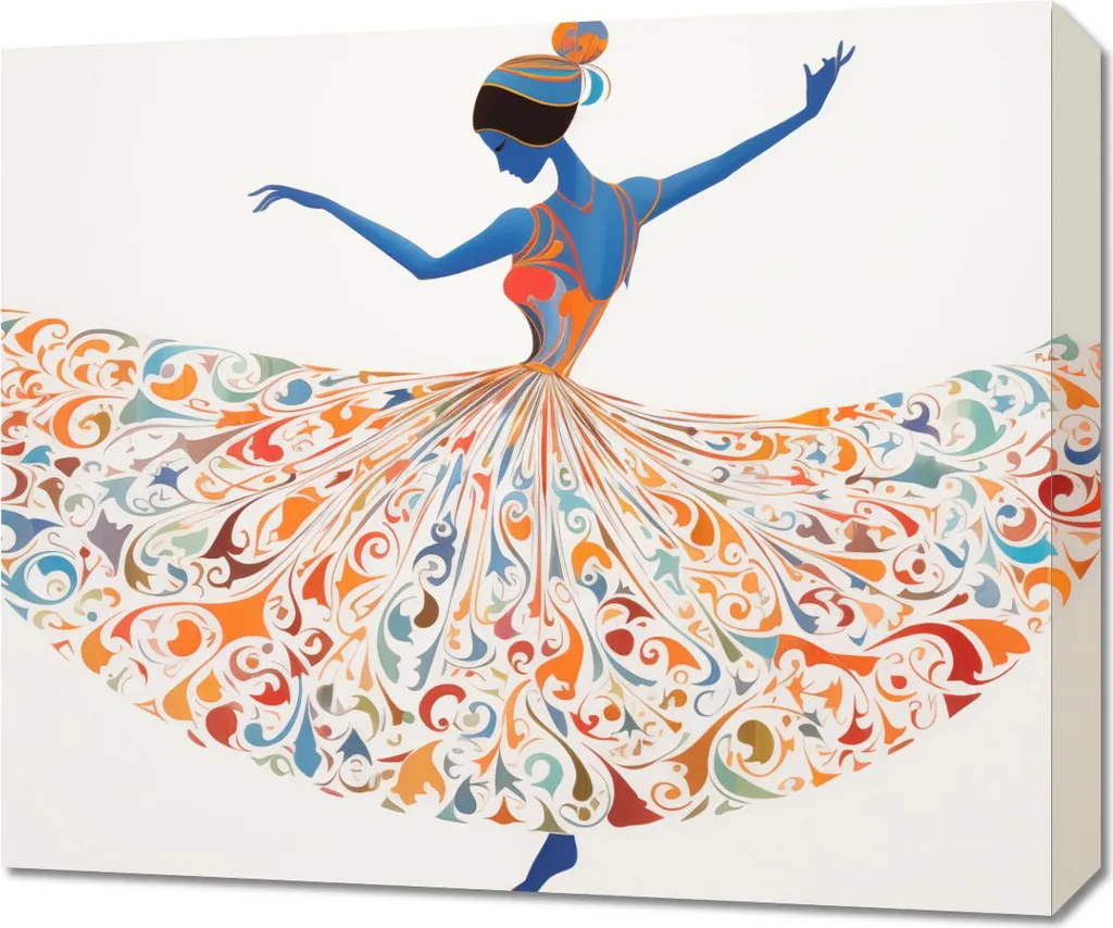 Image Ballerine tourbillonnante 60 x 50 cm - Tableau danse classique