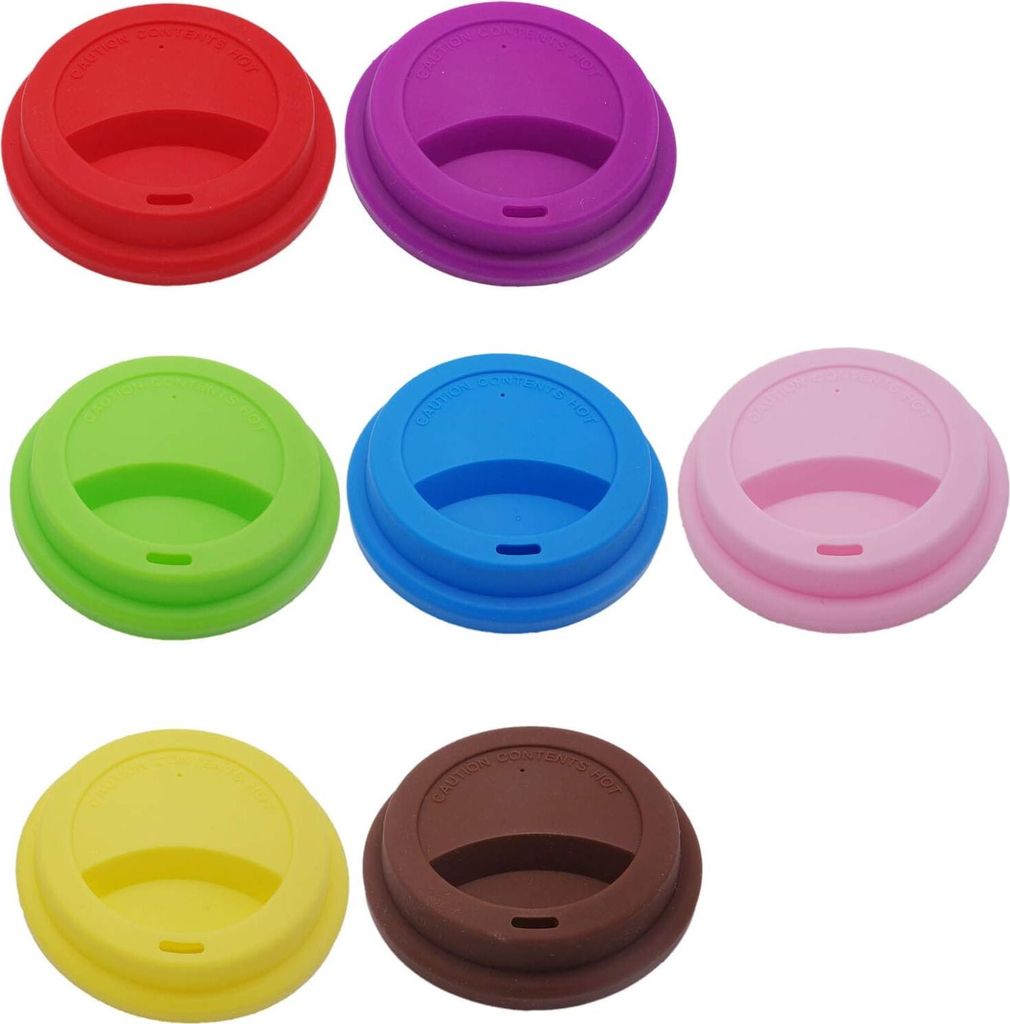 6 Bunte Silikon-Becherdeckel - Wiederverwendbare Abdeckungen Für Gläser & Tassen | Spritschutz Für Getränke