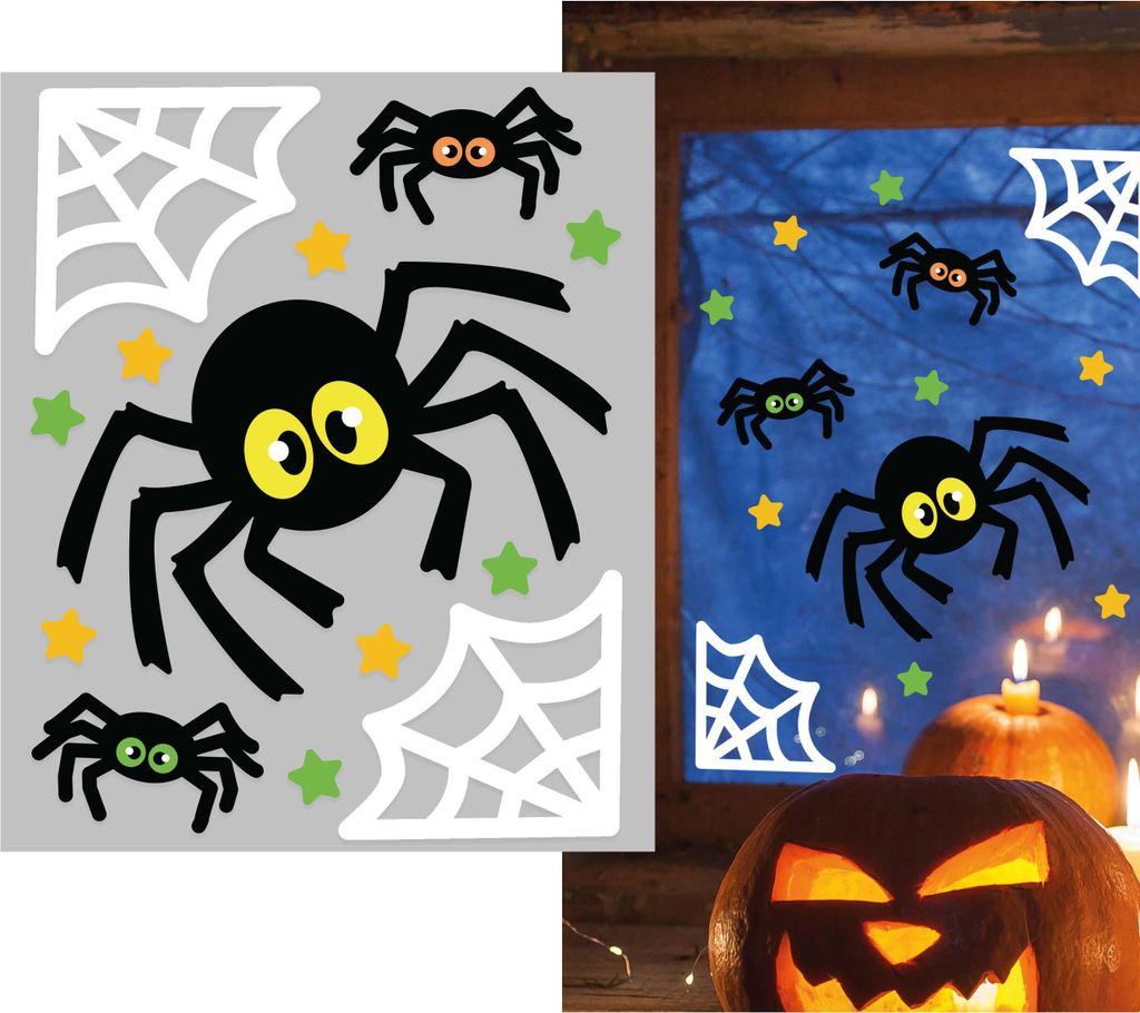 Spinnen Gel-Aufkleber - Fenster Halloween deko