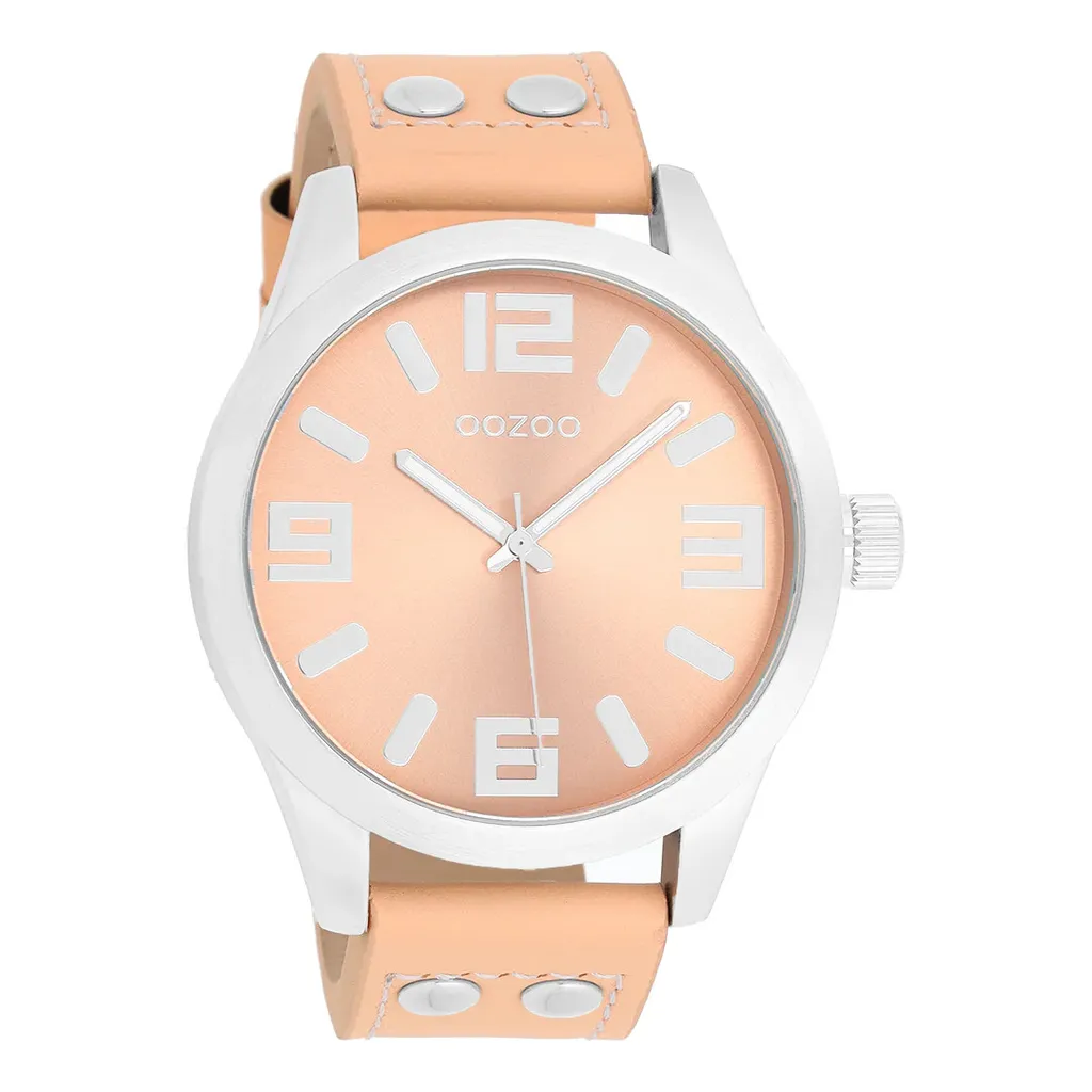 Montre Oozoo Timepieces UOC1090A orange en cuir pour homme quartz