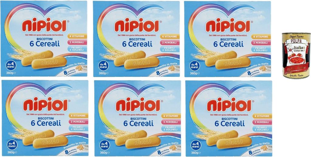 Nipiol Biscottini 6 Cereali, 6x 360 g + Italian Gourmet Produktbild 