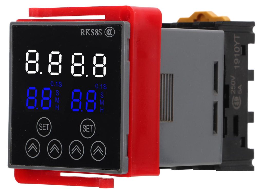 Zeitrelais, LCD-Display, multifunktionaler PP-Flammschutzgehäuse-Verzögerungstimer für Automatisierungsgeräte DC12V
