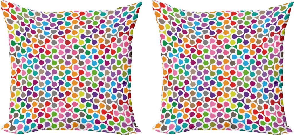 ABAKUHAUS Abstrakt Kissenbezug Set (2Stück), Trippy gekreuztes verbundenes geometrisches Puzzlespiel-Art-Zahl-dekoratives Hintergrund-Muster, 50 x...