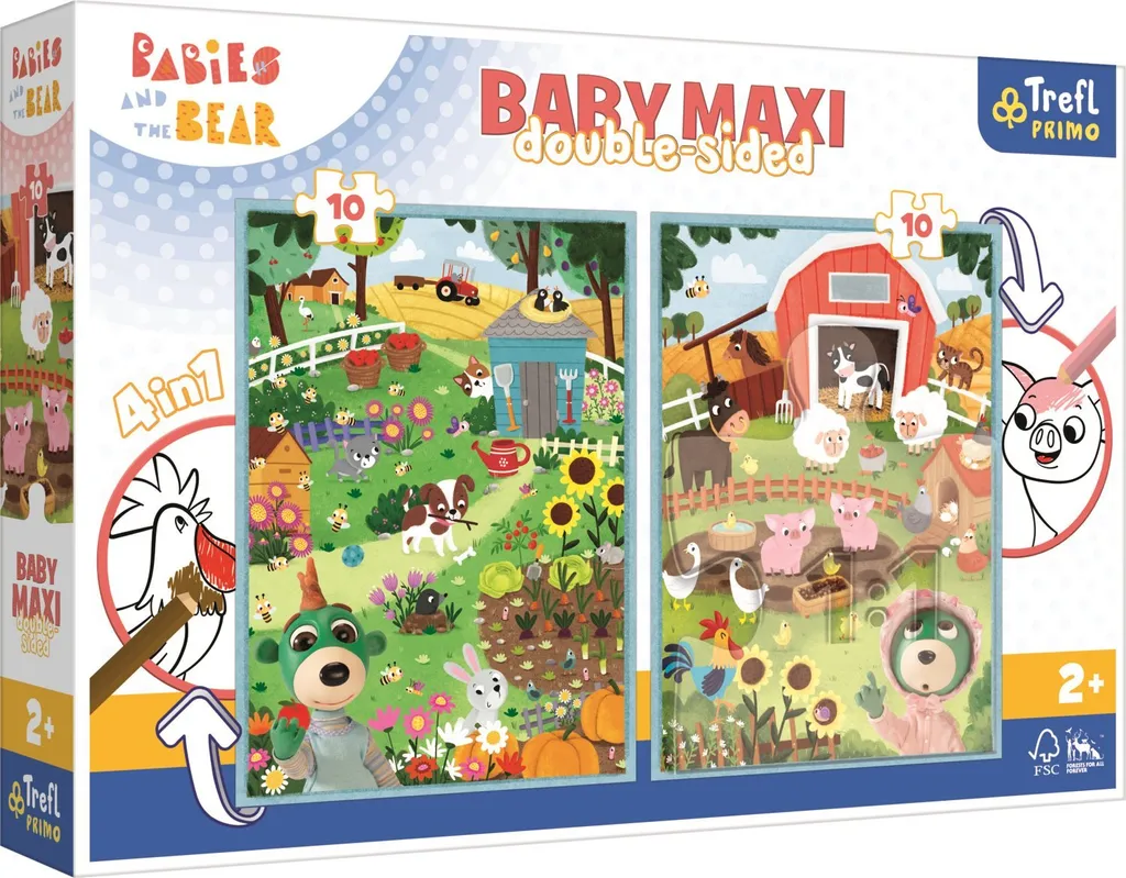 Puzzle double face Treflici à la ferme BABY MAXI 2x10 pièces pour enfant
