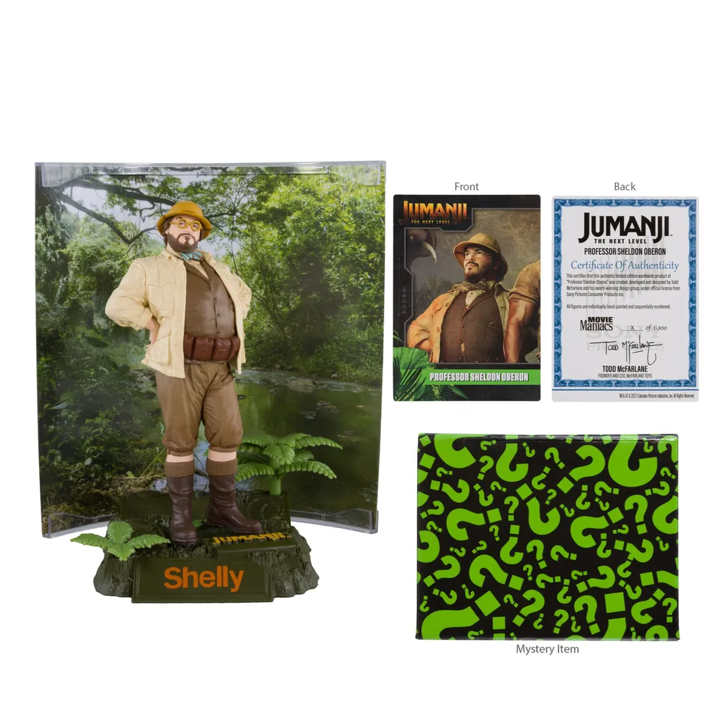 Figurine de Collection Jumanji Professeur Sheldon Oberon Authentifiée