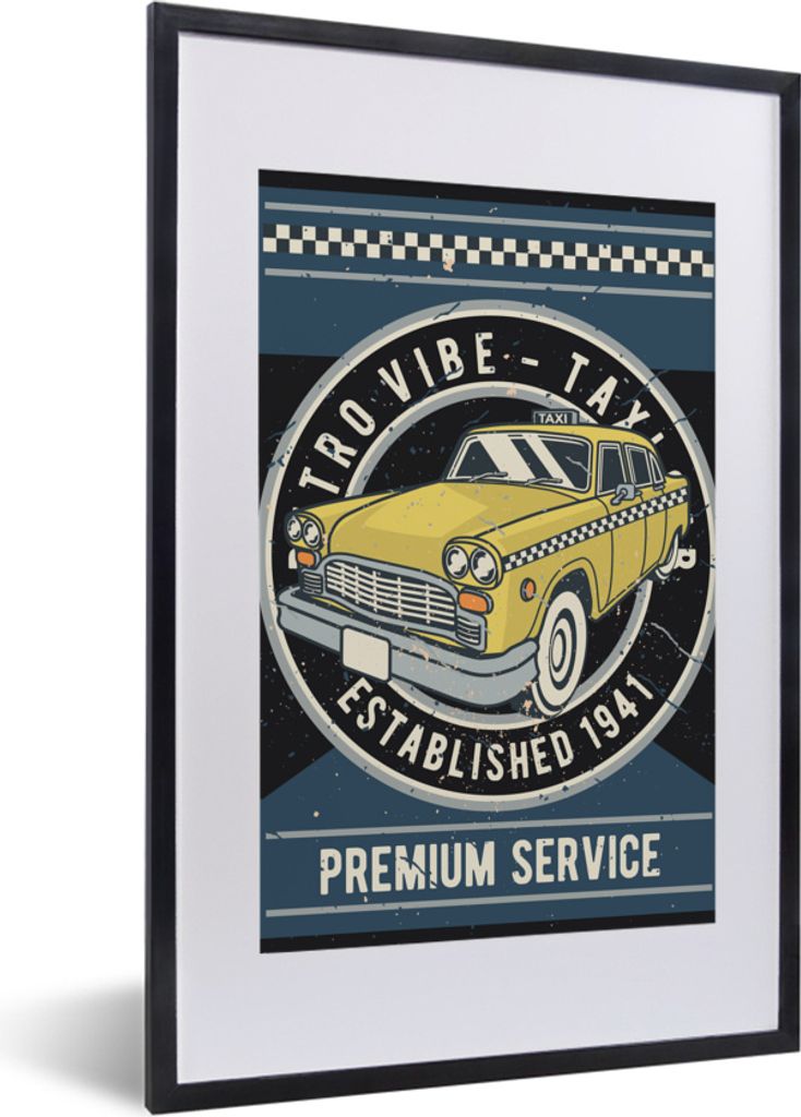 MuchoWow MuchoWow Gerahmtes Poster Oldtimer - Oldtimer - Auto 40x60 cm - Poster mit zchwarzem Bilderrahmen - Poster in Rahmen