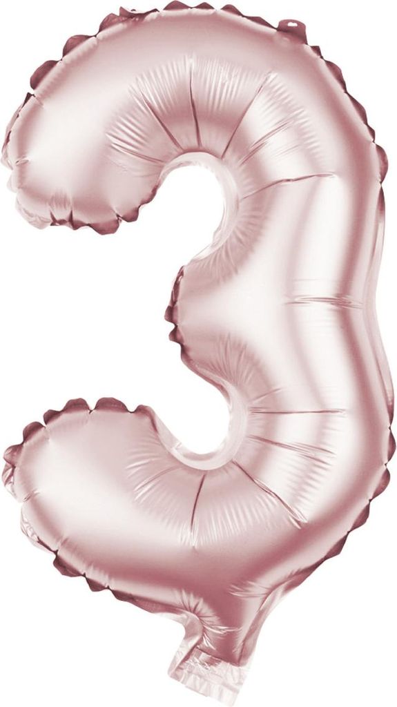 Folienballon Zahl 3 rosegold 100 cm