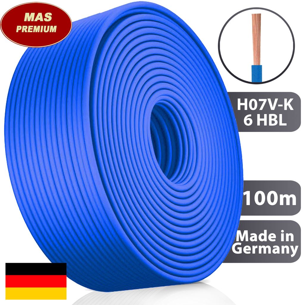 MAS Premium Câble Conducteur H07 V-K De 5 à 100 M